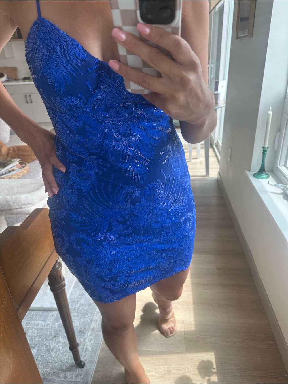 Cobalt Blue Sequin mini Dress - Women